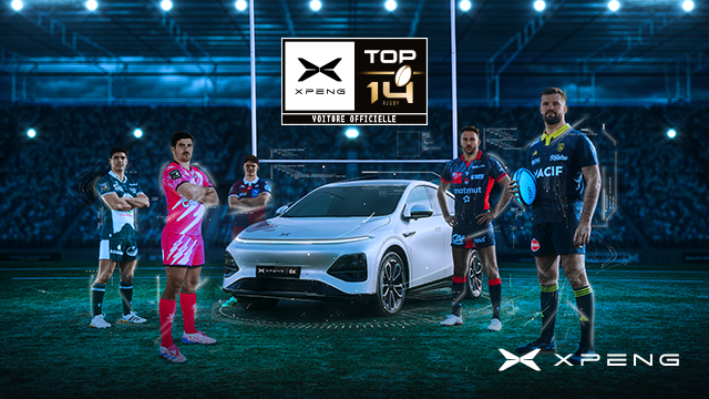 XPENG DEVIENT VOITURE OFFICIELLE DU TOP 14  JUSQU’EN 2029